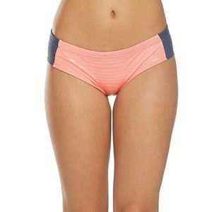 NIKE NWOT PINK SHINE STRIPED BIKNI BOTTOMS XS